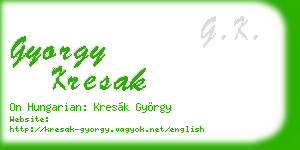 gyorgy kresak business card